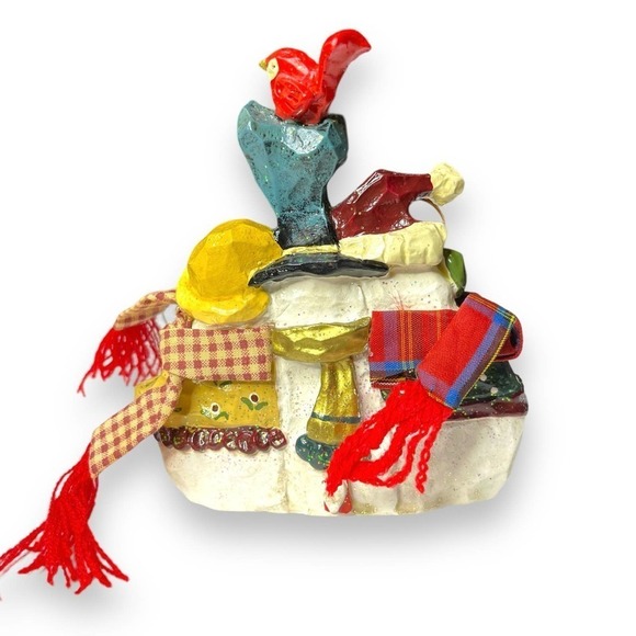 Kurt Adler Snowtown Figurine Snowfolk Loving Couple & Kid Snowmen - Picture 6 of 13